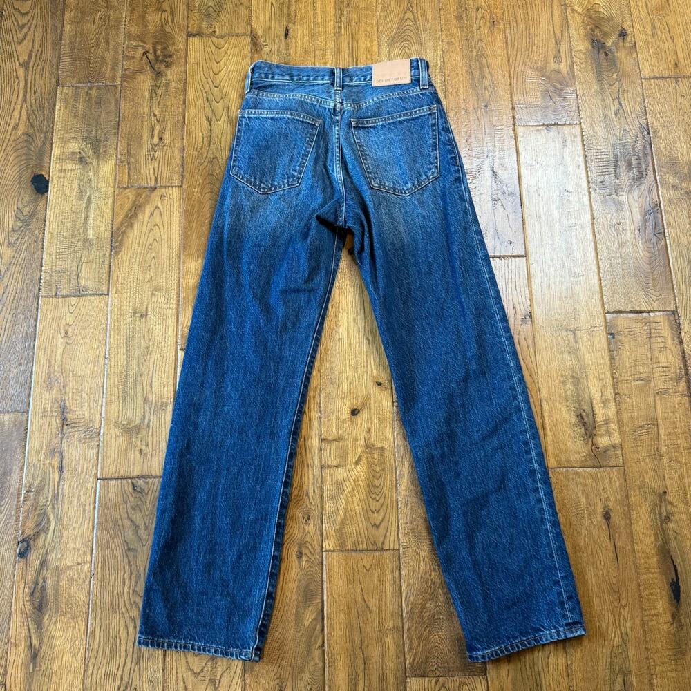 Denim Forum 90s Marlo High Rise Baggy Jeans Womens 23/00 Dark Wash Straight - Picture 7 of 9